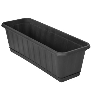 Flower pots Flower pot with a rectangular pan, black (53 sm)