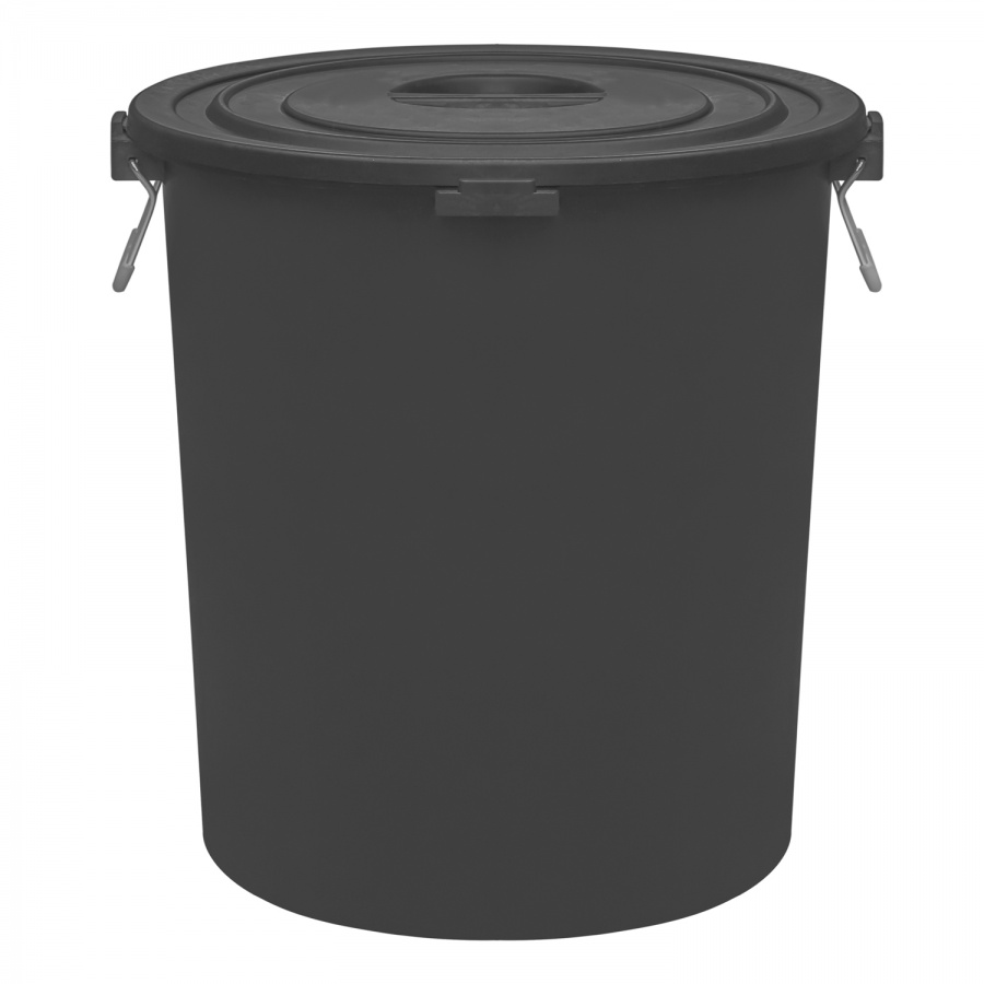 Garbage can with lid, black (90 l.)