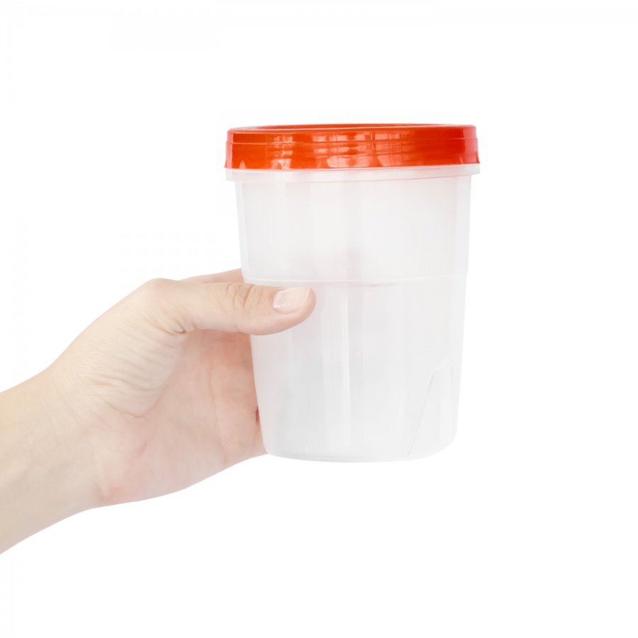 Plastic can with lid (600 ml.)