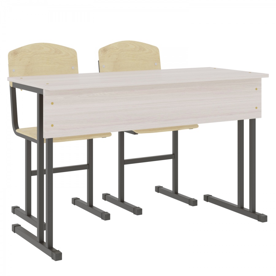 Double school desk + 2 chairs