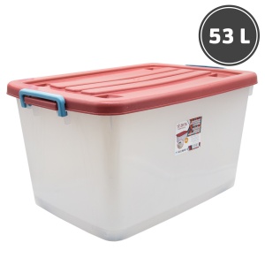 Baskets,commodes boxes, containers Container with a lid on wheels (53 l.)