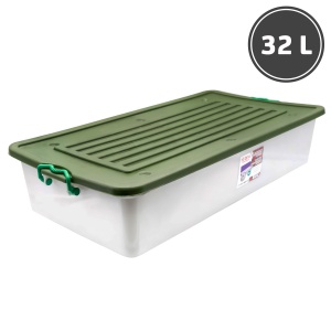 Baskets,commodes boxes, containers  The container with a lid on wheels (32 l.)