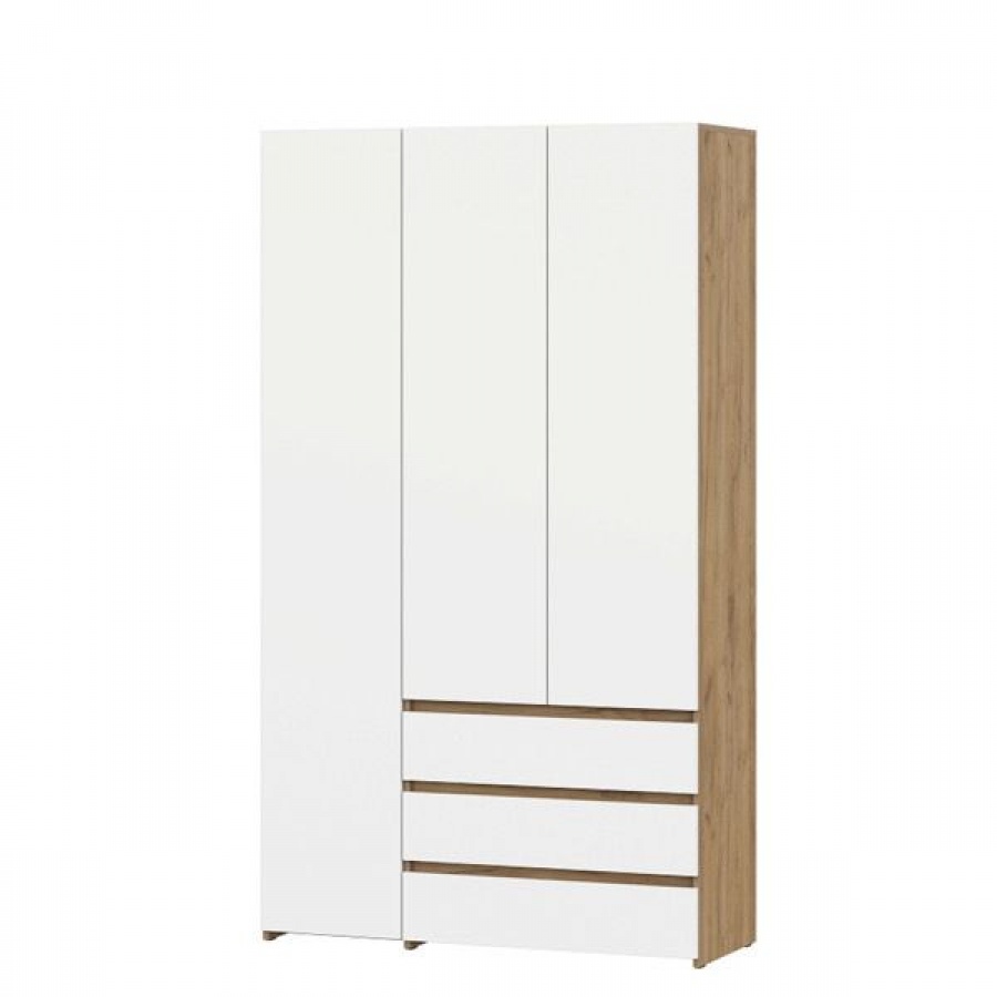 Модульная система Некст 1 Шкаф комбинированный трехстворчатый Дуб Золотой/Белый