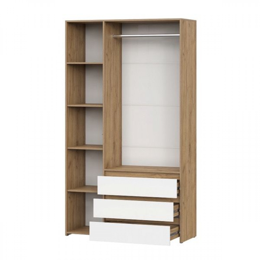 Модульная система Некст 1 Шкаф комбинированный трехстворчатый Дуб Золотой/Белый