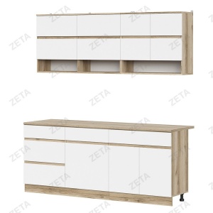 Кухонные гарнитуры Кухонный гарнитур Брауни 2,0м Дуб Делано/Белый/Дуб Сонома